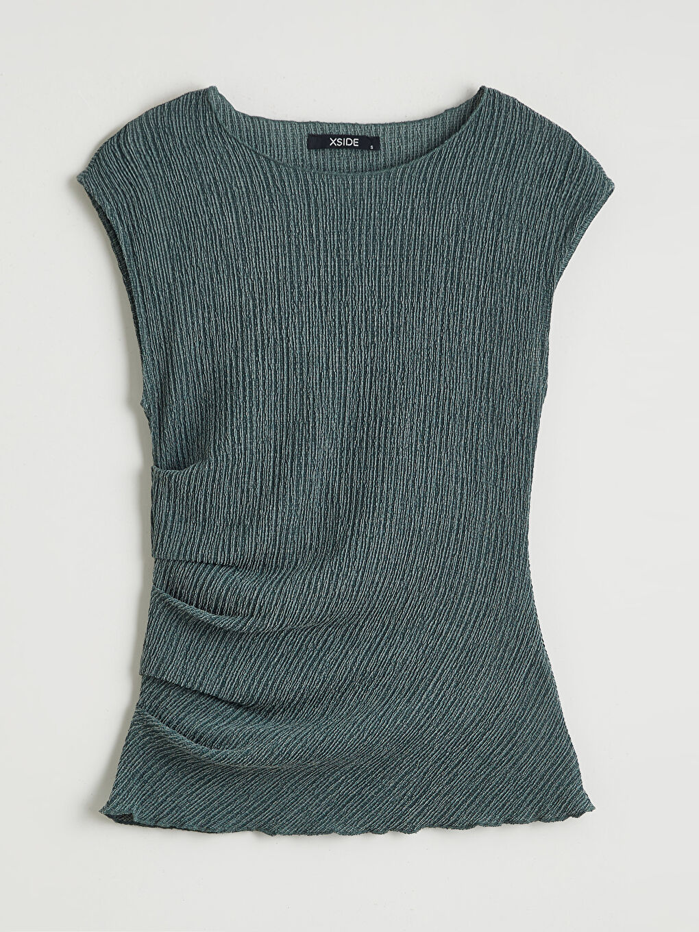 Bisiklet Yaka Büzgülü Bluz-4