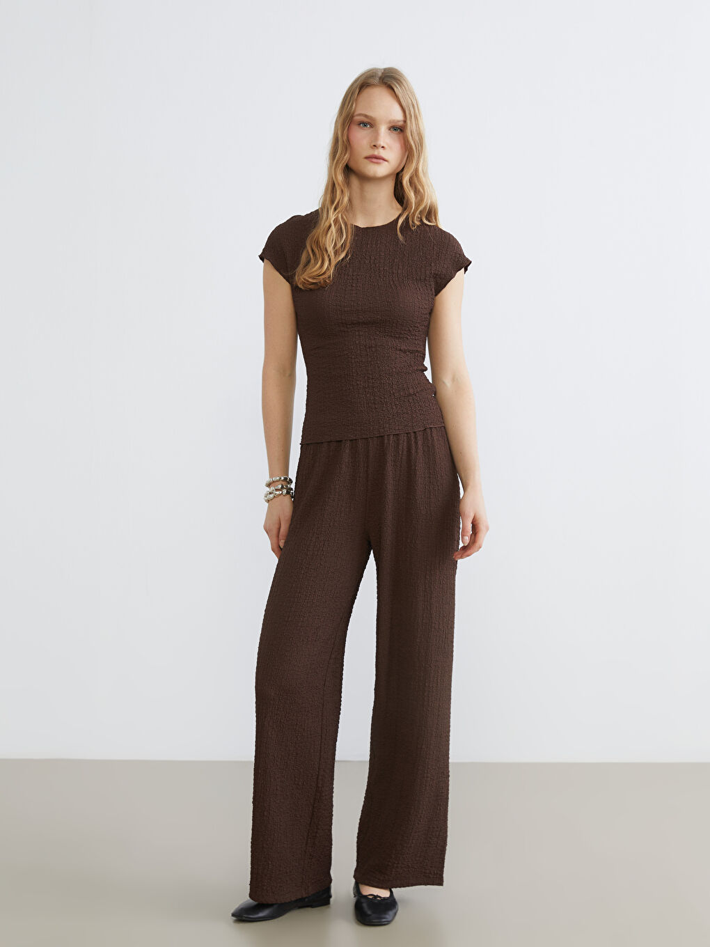 Әйелдер қоңыр Блузка-1