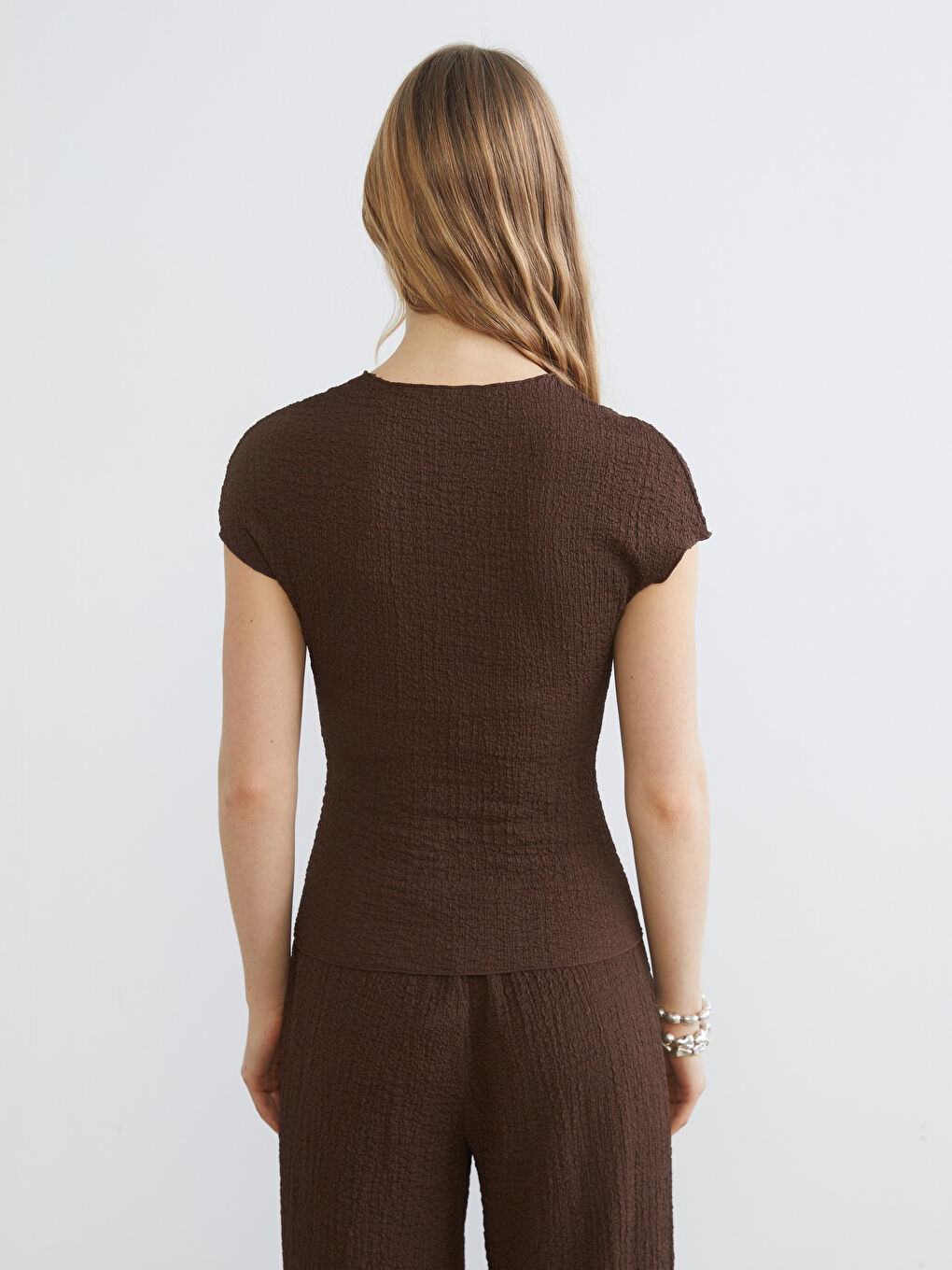 Әйелдер қоңыр Блузка-3