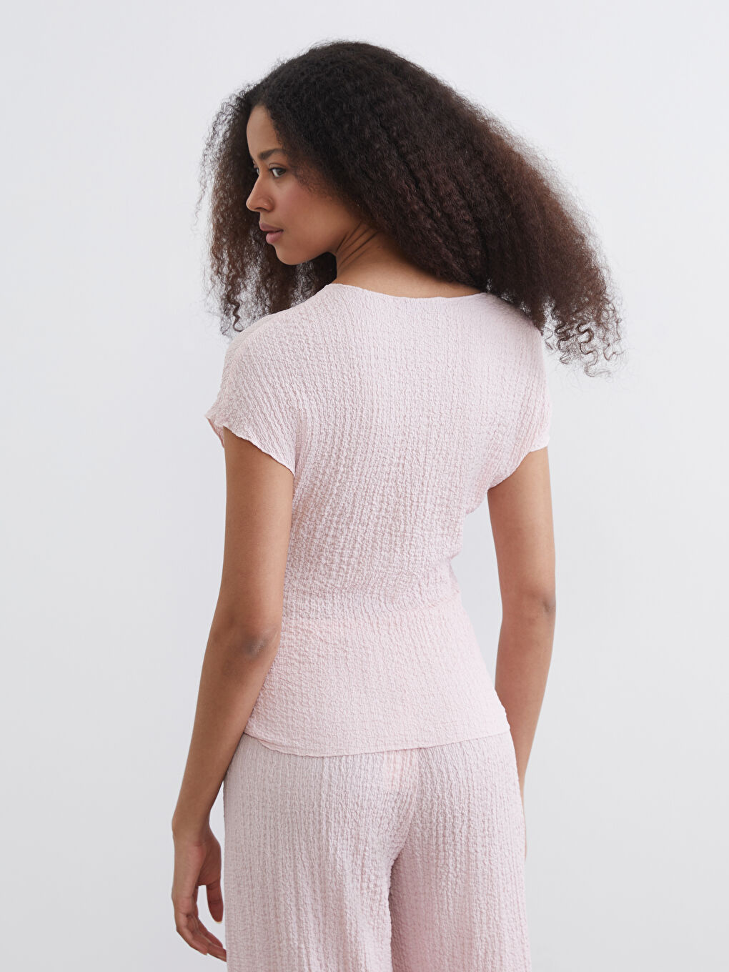 Әйелдер қызғылт Блузка-3