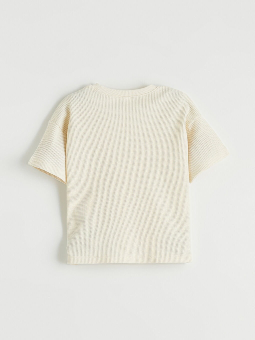 Bej Cepli Erkek Çocuk Waffle Tişört ve Şort-3