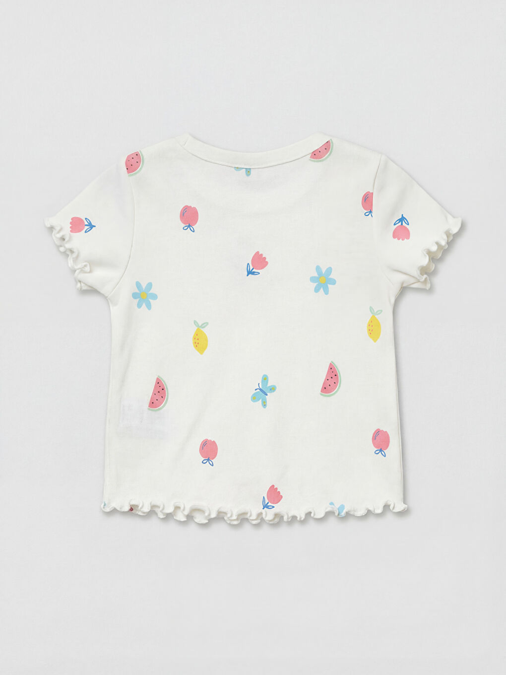 Sarı Baskılı Kız Bebek Şortlu Takım 2'li-6