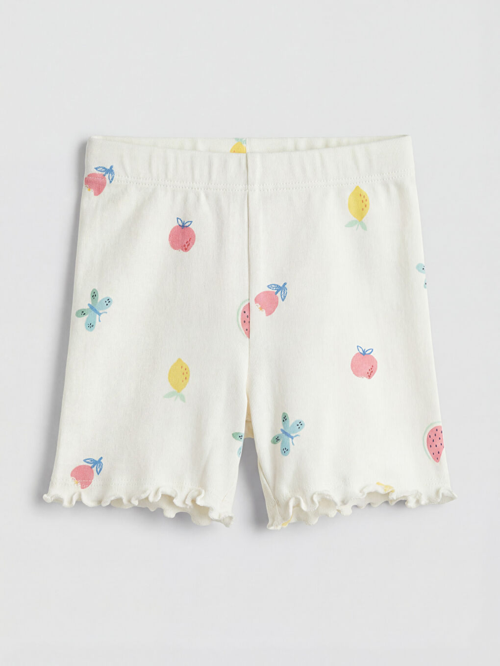 Sarı Baskılı Kız Bebek Şortlu Takım 2'li-7