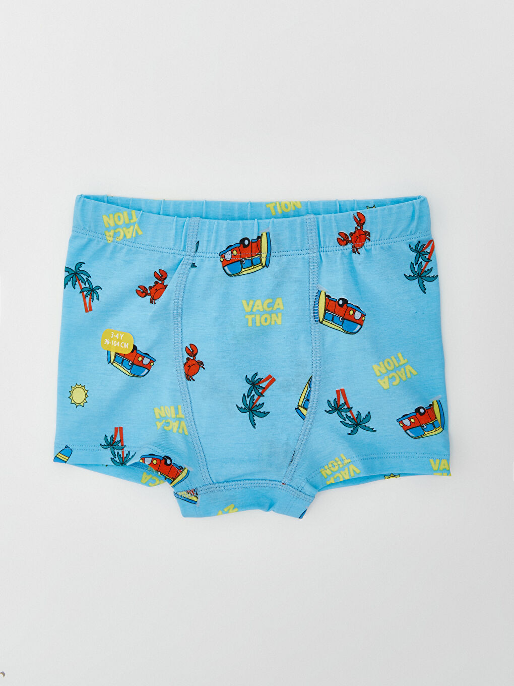 Mavi Baskılı Erkek Çocuk Boxer 3'lü-3