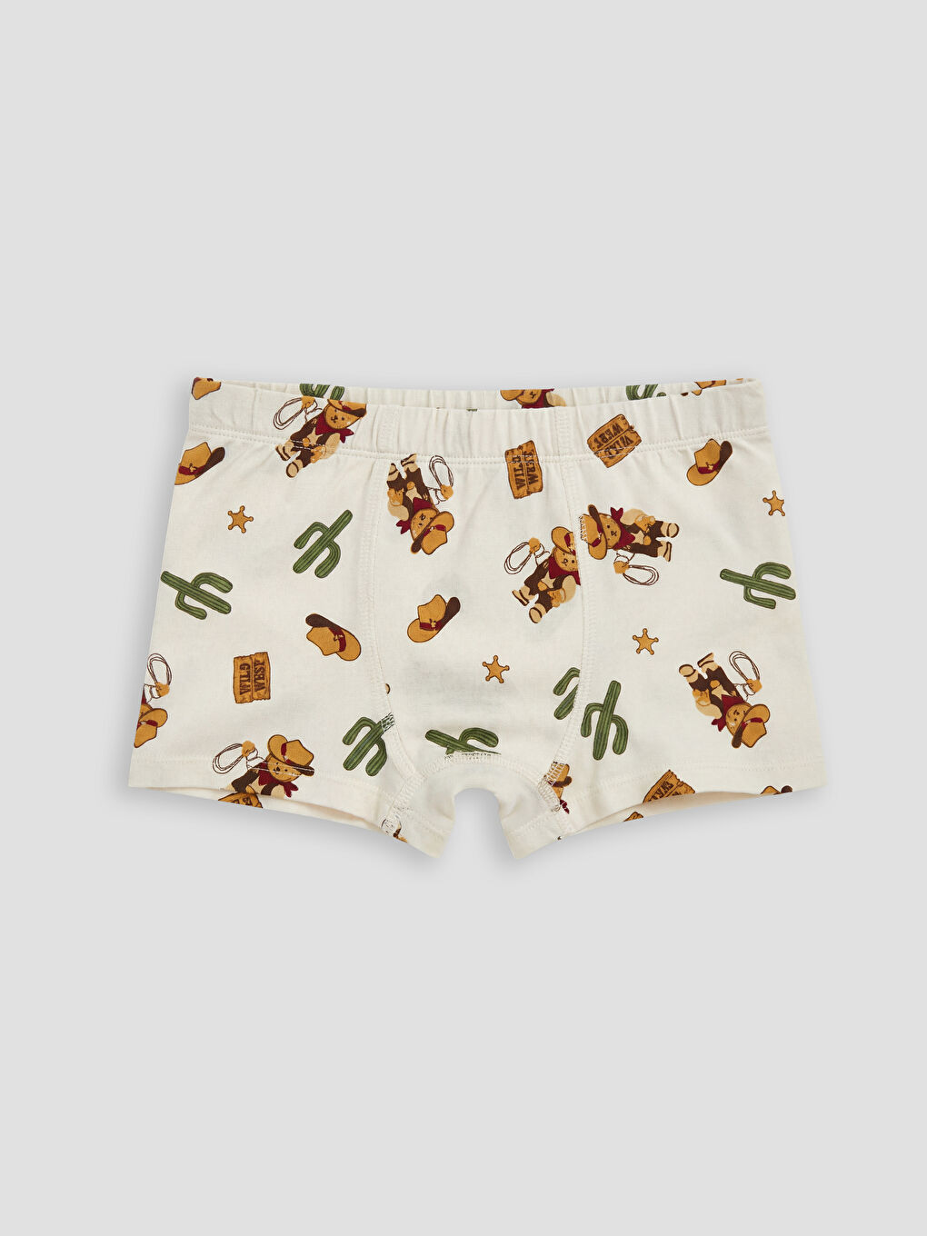 Ekru Erkek Çocuk Baskılı Boxer