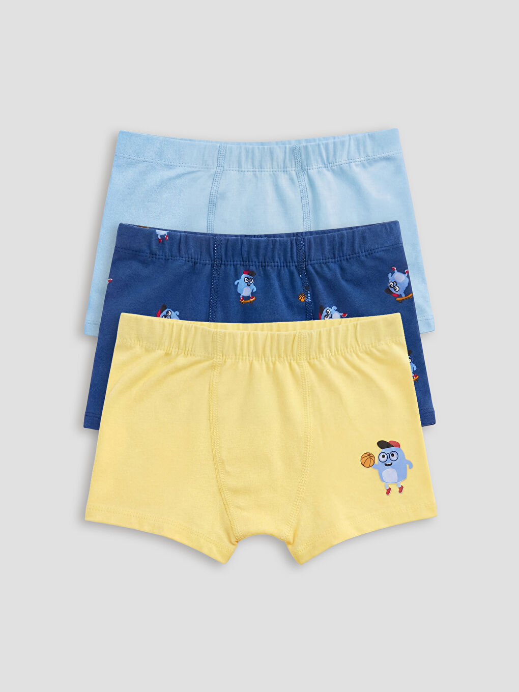 Mavi Erkek Çocuk Boxer 3'lü-1