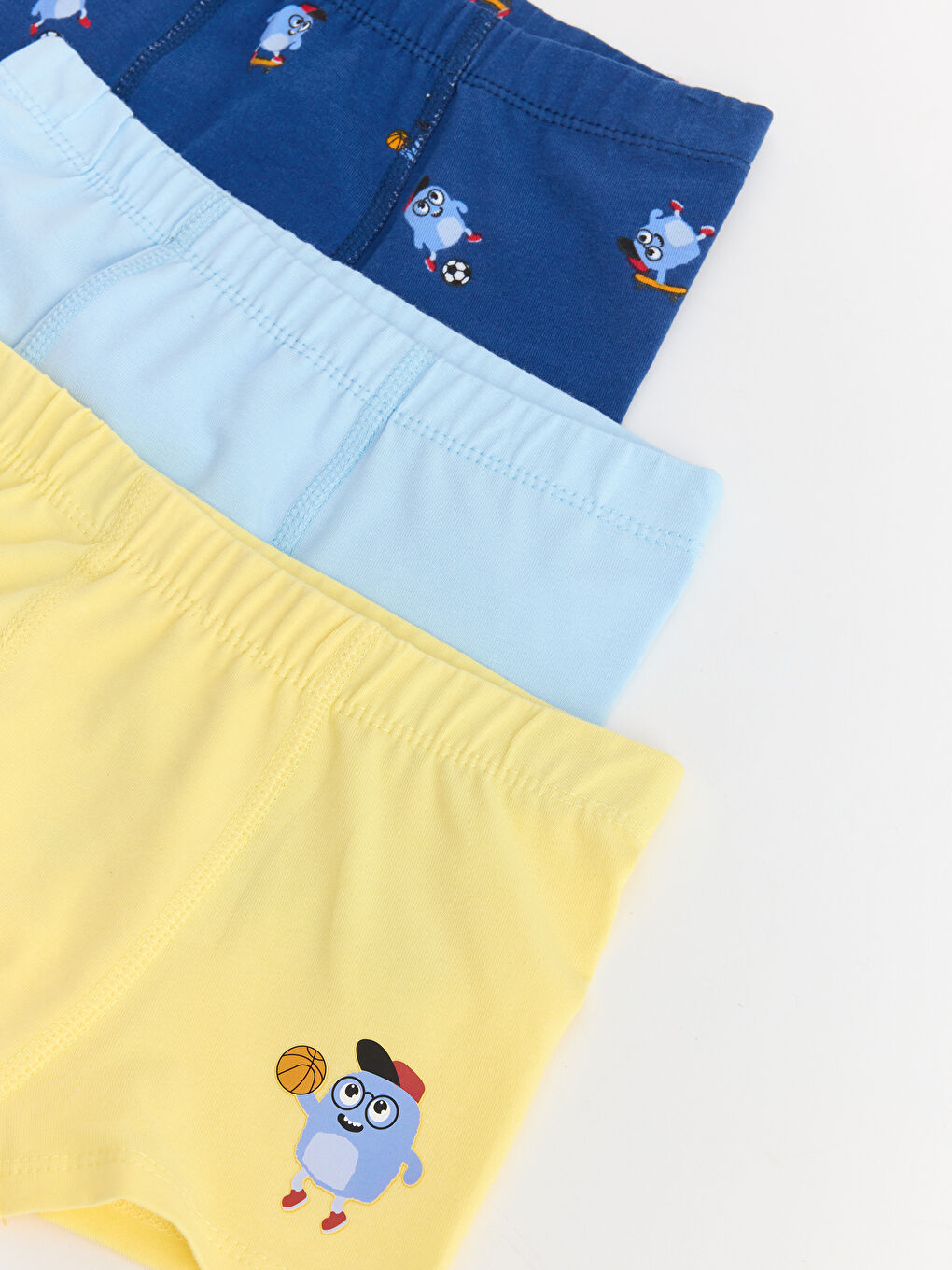 Mavi Erkek Çocuk Boxer 3'lü-6