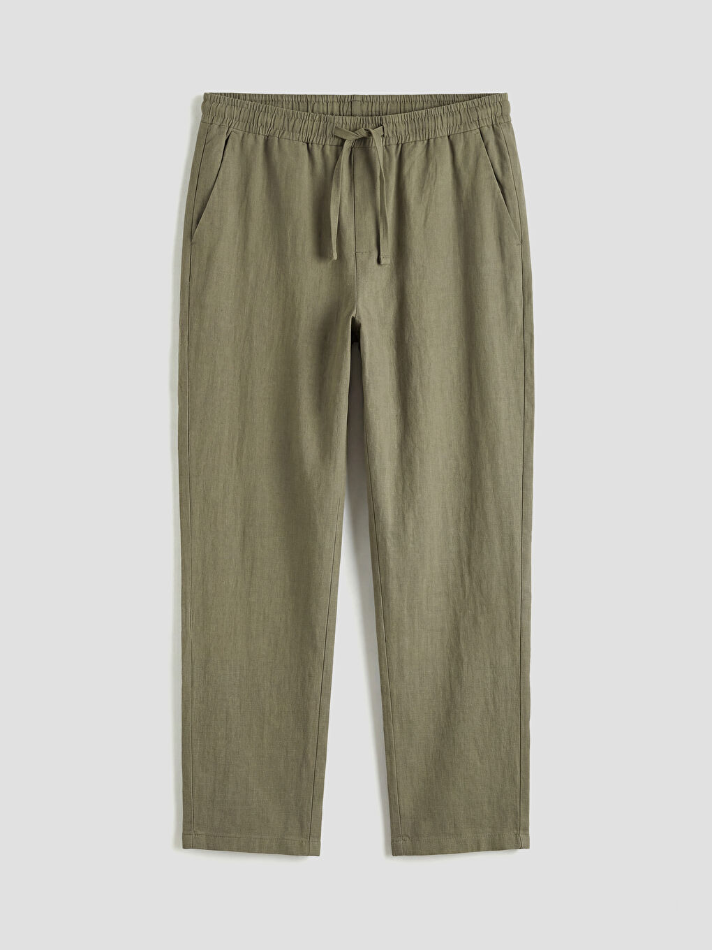 Regular Fit Linen-Look Men's Trousers-4