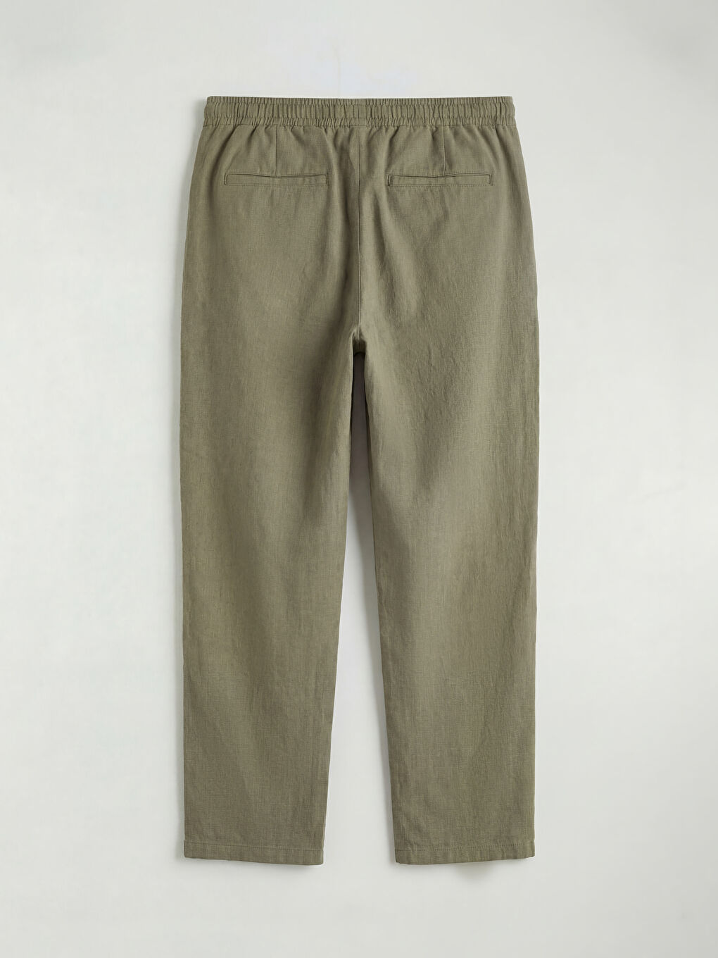 Regular Fit Linen-Look Men's Trousers-5