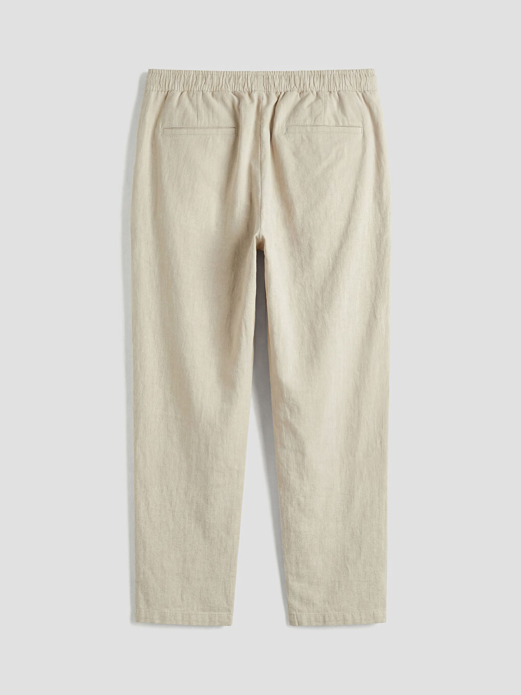 Regular Fit Linen-Look Men's Trousers-4