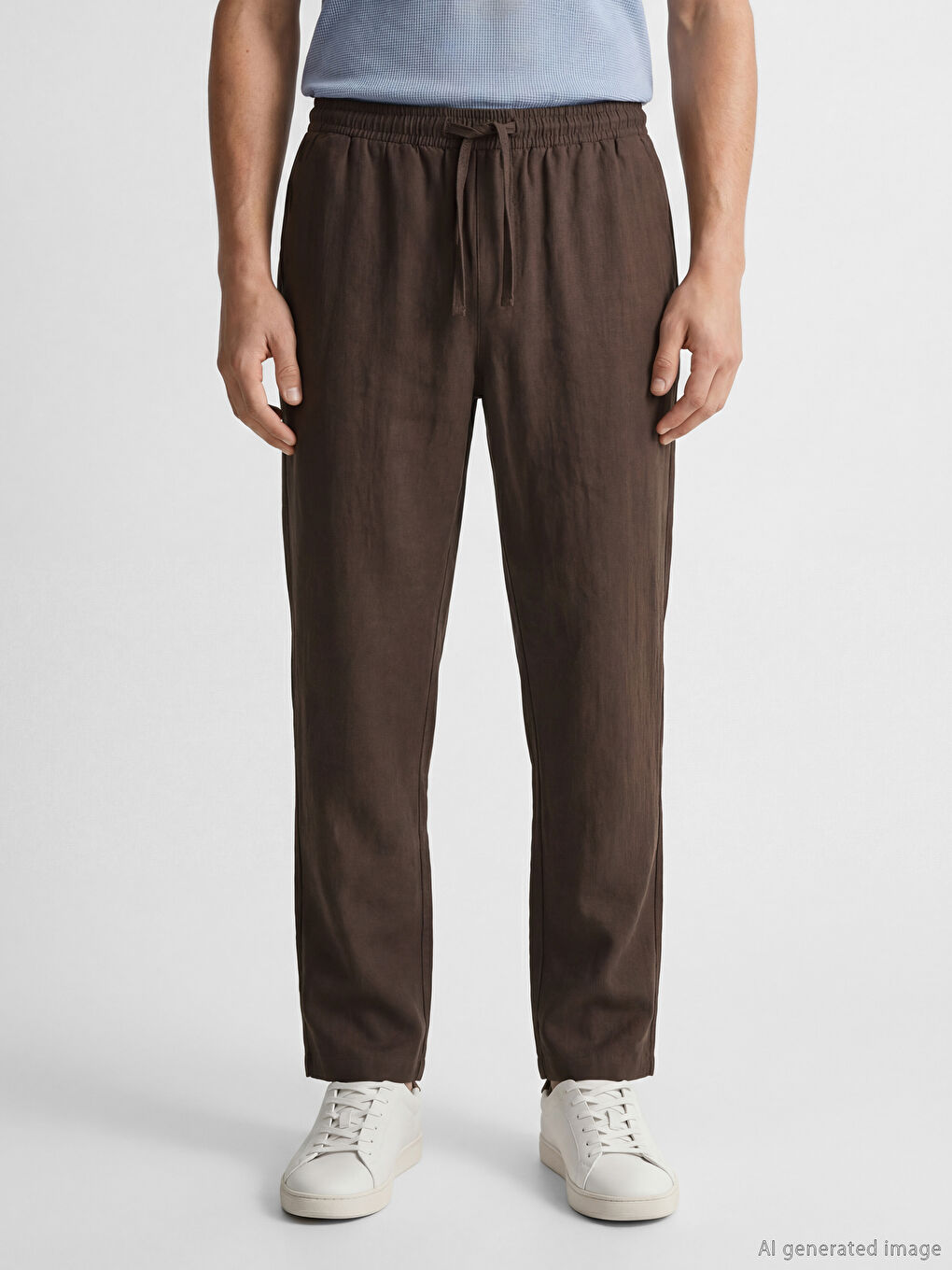 Regular Fit Linen-Look Men's Trousers-1
