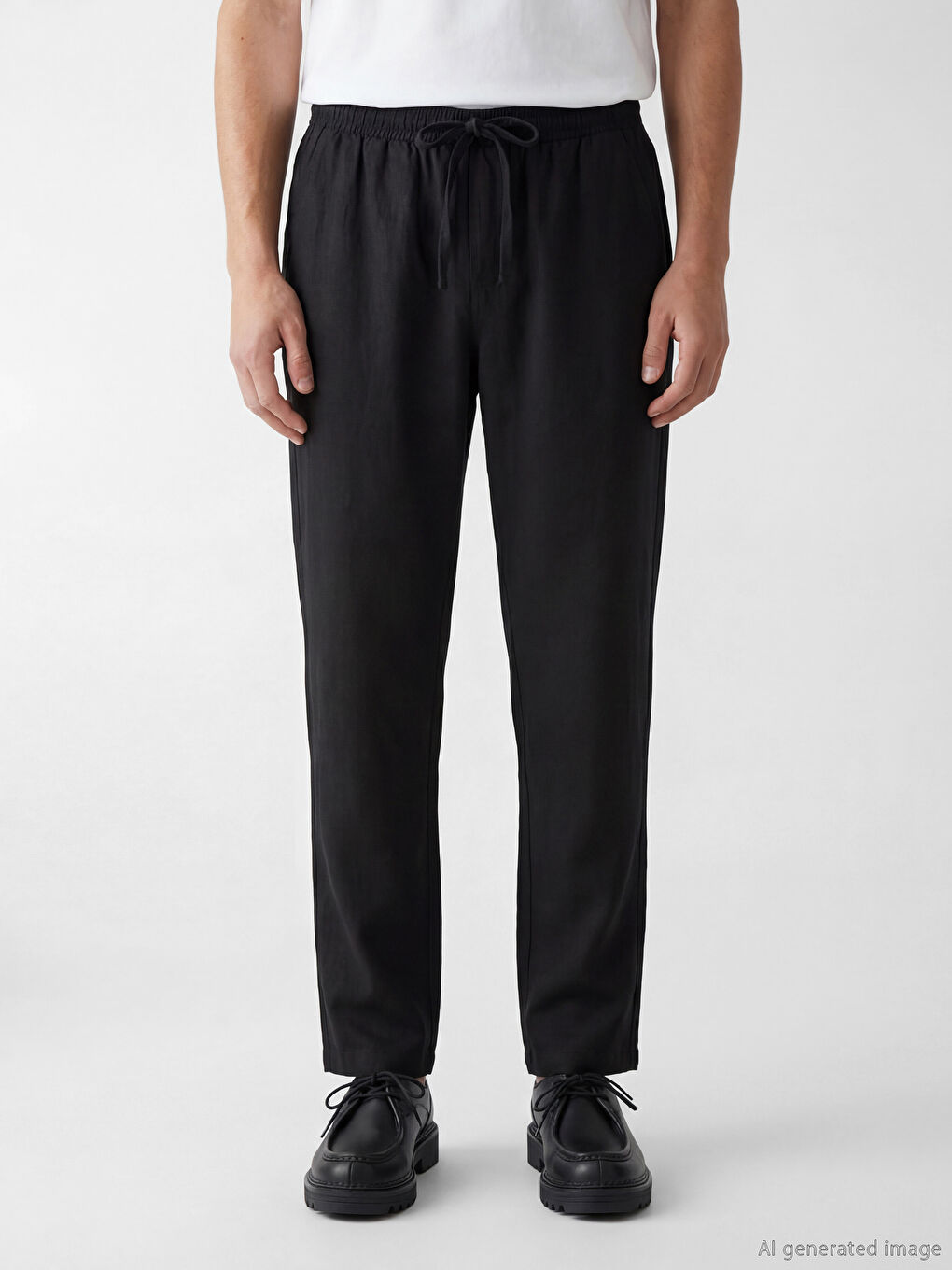 Regular Fit Linen-Look Men's Trousers-1