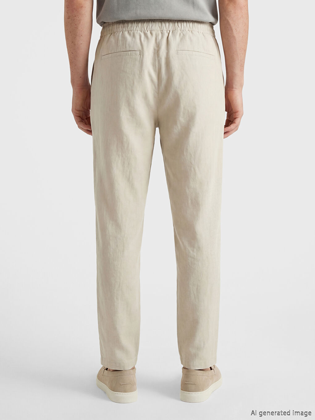 Regular Fit Linen-Look Men's Trousers-2