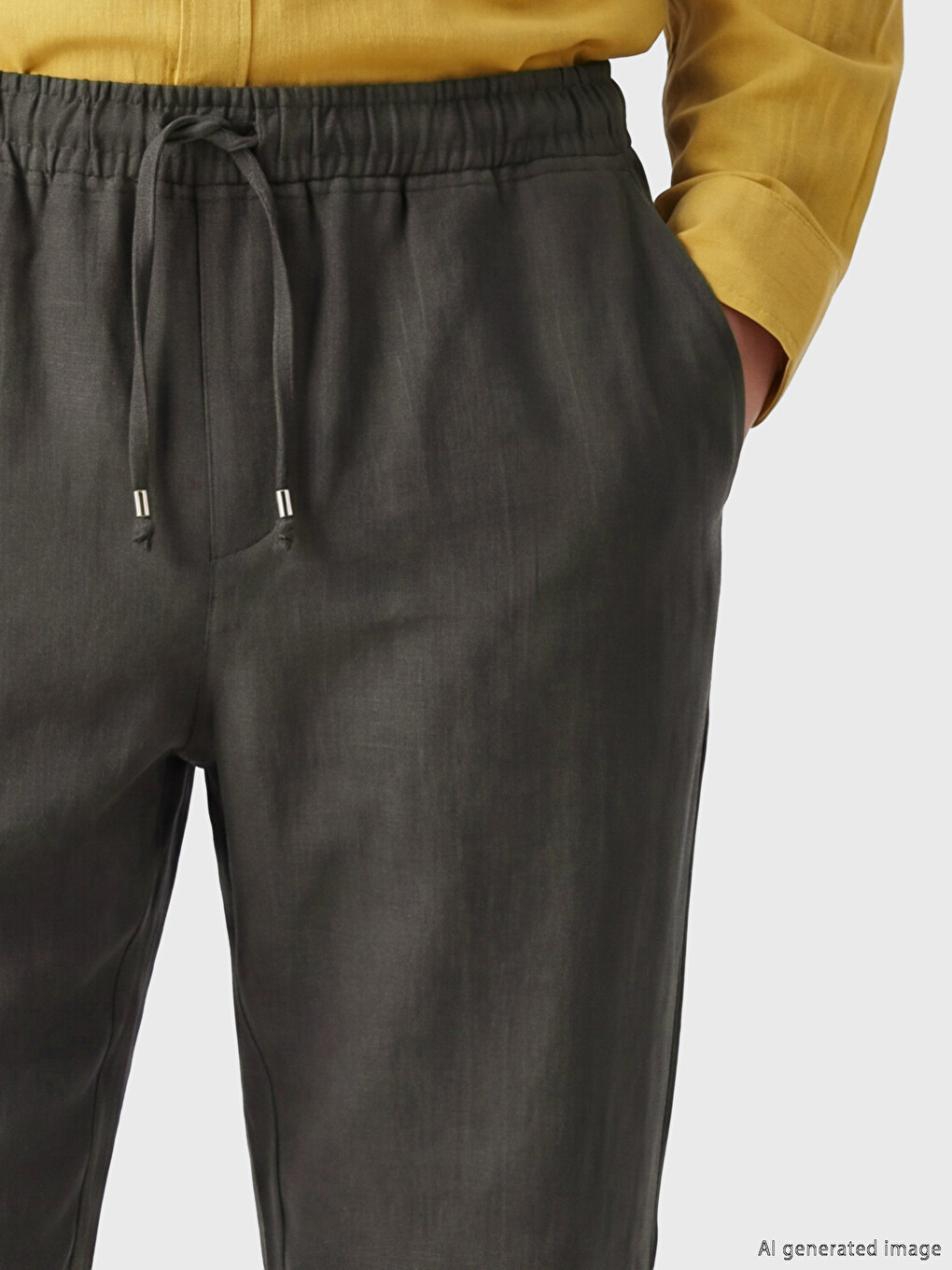Regular Fit Linen-look Men's Trousers-2