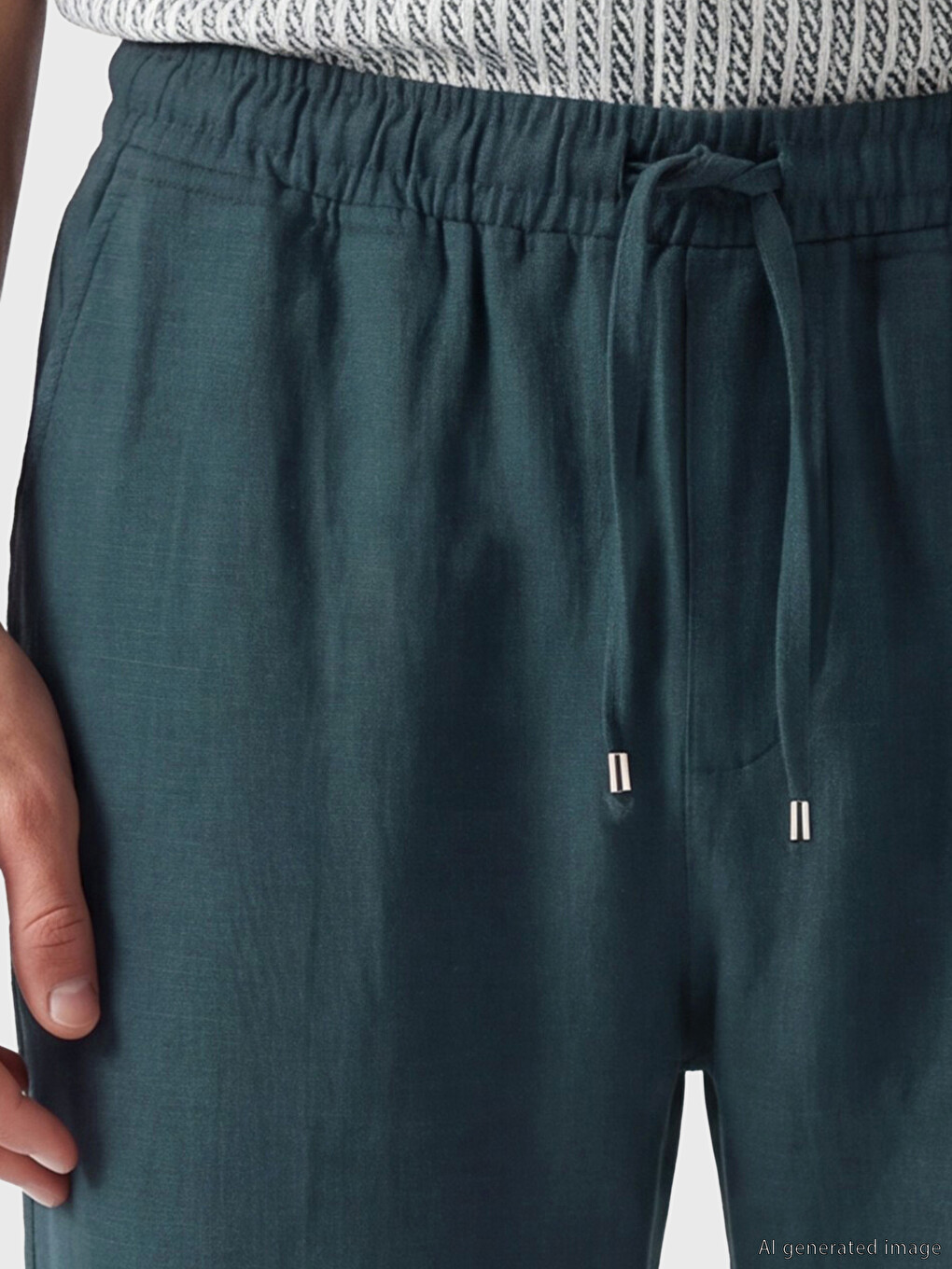Regular Fit Linen-look Men's Trousers-2