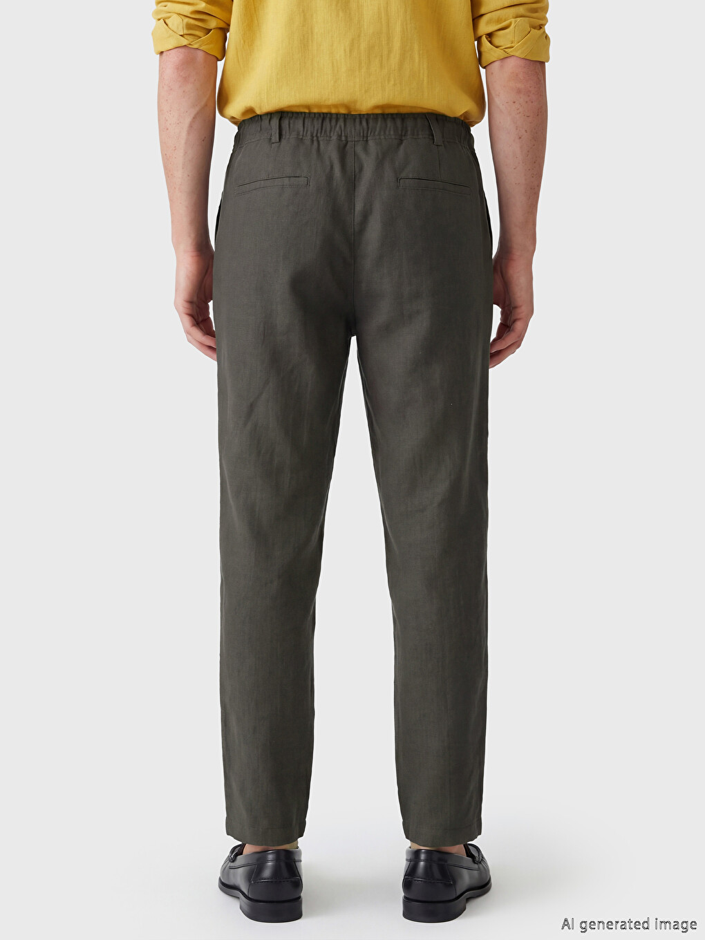 Regular Fit Linen-look Men's Trousers-3