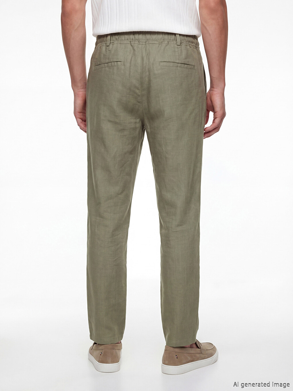 Regular Fit Linen-look Men's Trousers-3