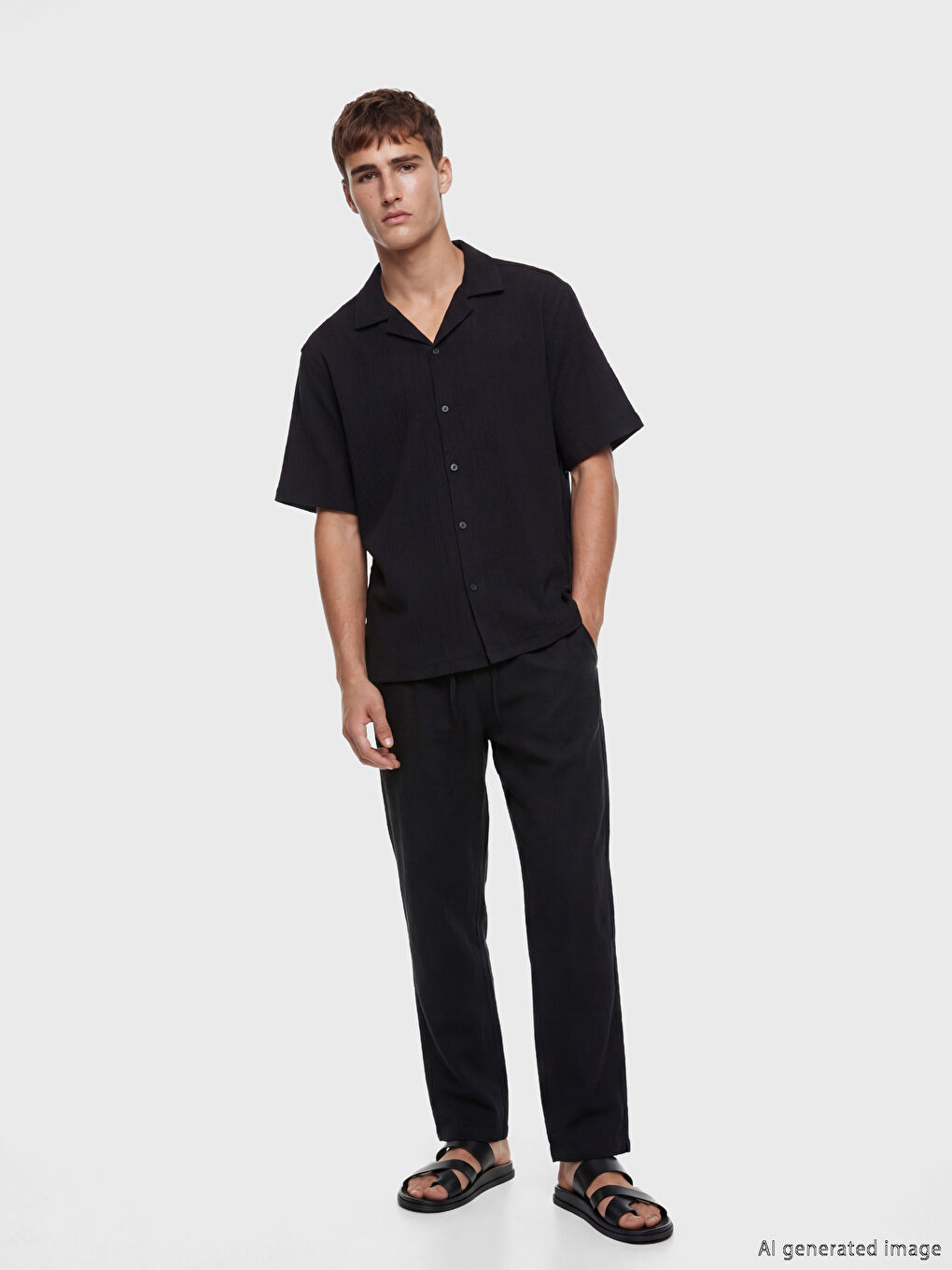 Regular Fit Dobby Fabric Men's Trousers