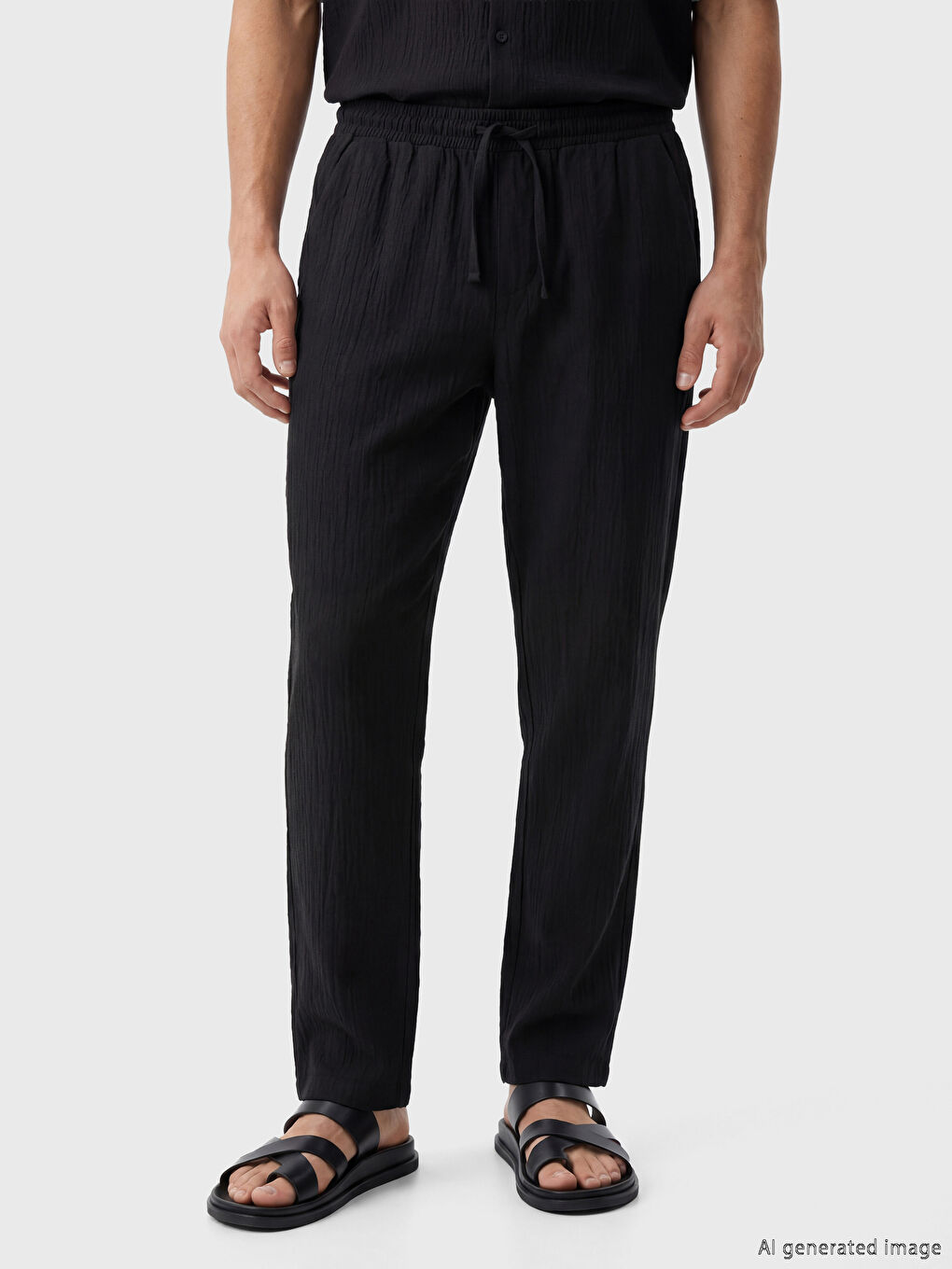 Regular Fit Dobby Fabric Men's Trousers-1