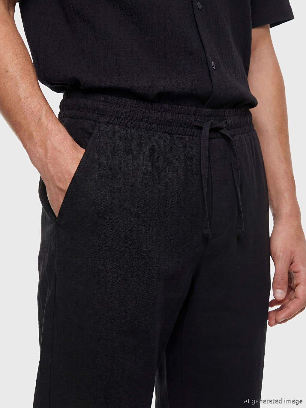 Regular Fit Dobby Fabric Men's Trousers-2