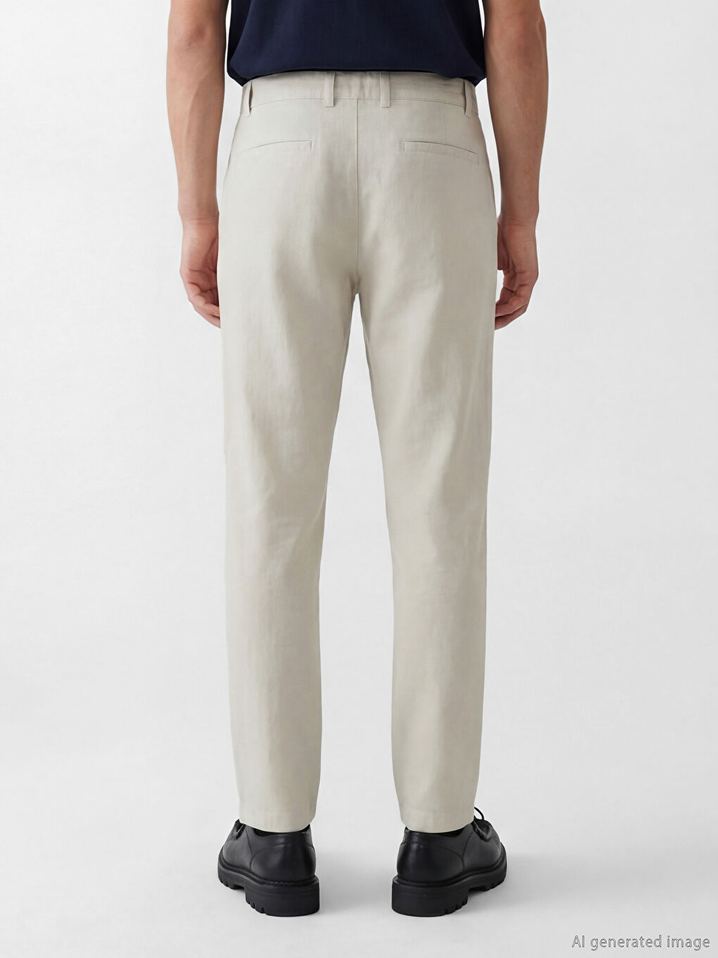 Мъжки панталон с тънък силует от габардин-3