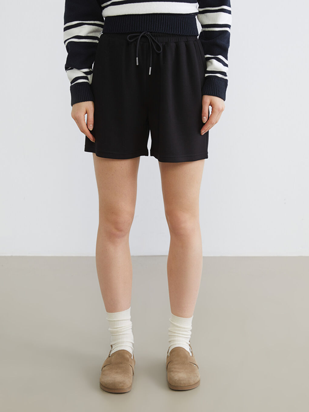 Elastic Waist Soft Touch Women's Shorts-1