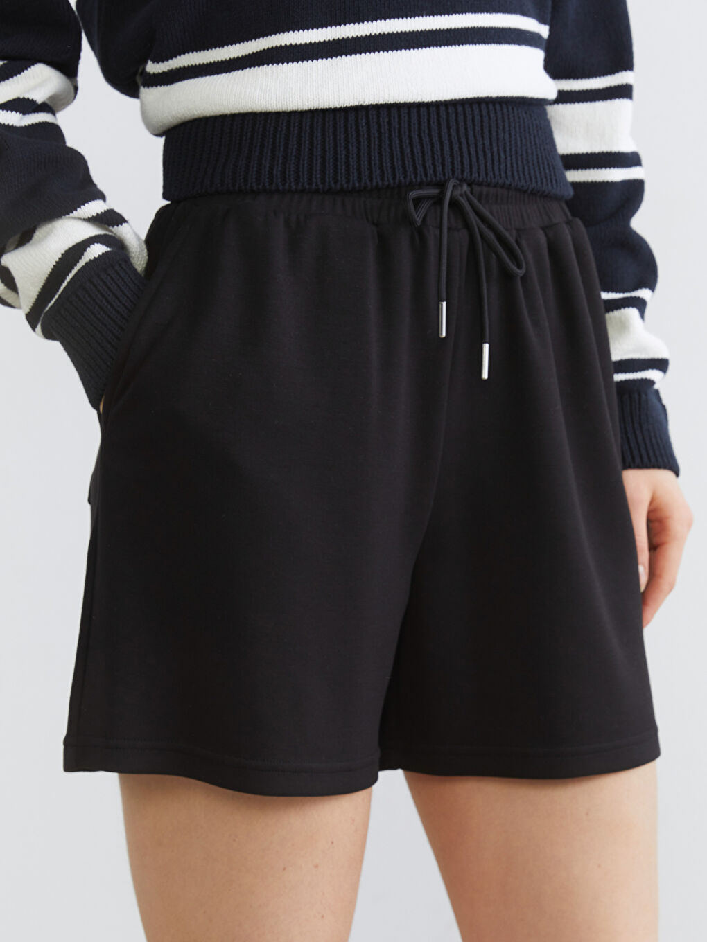 Elastic Waist Soft Touch Women's Shorts-2