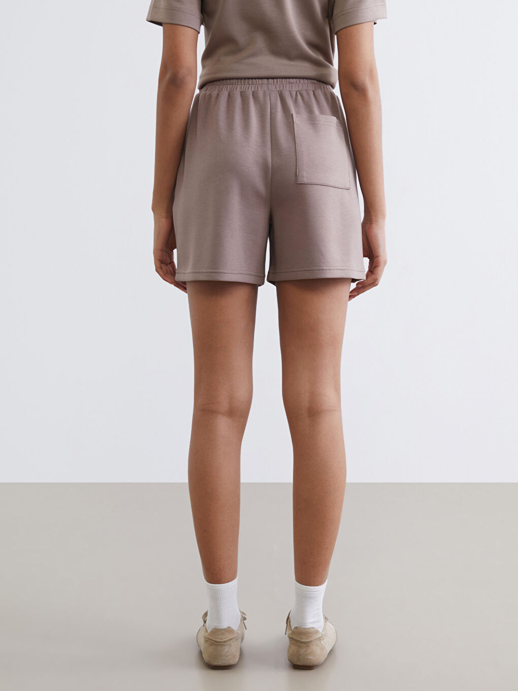 Beli Lastikli Soft Touch Kadın Şort-3