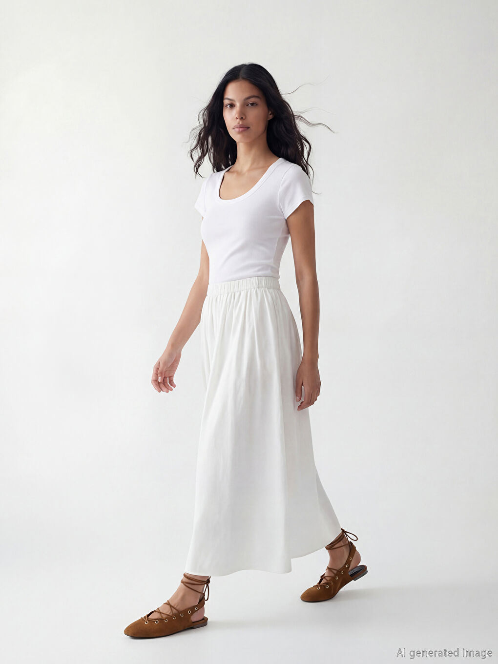 U Neck Ribbed Women's Crop Top-1