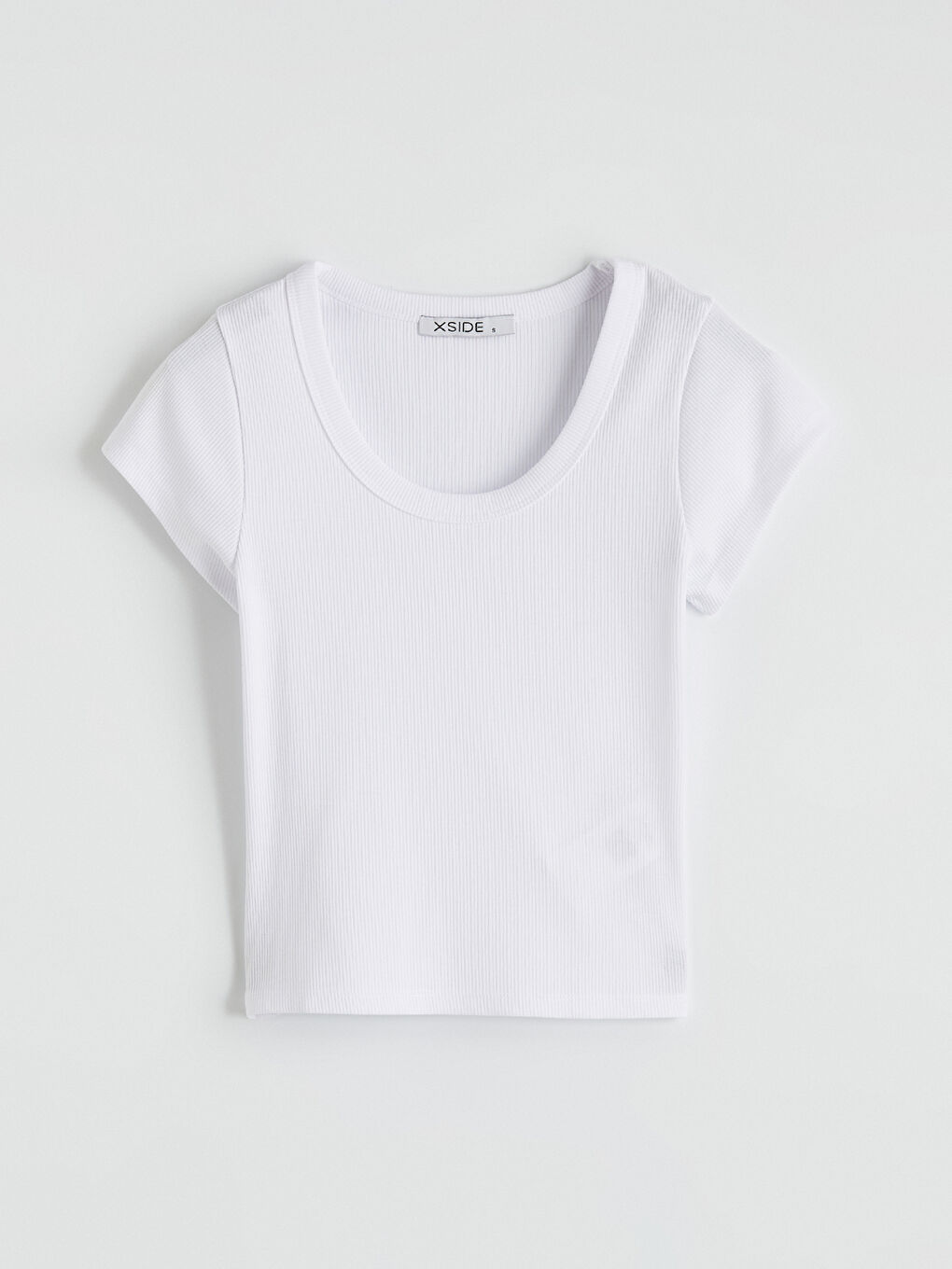 U Neck Ribbed Women's Crop Top-3