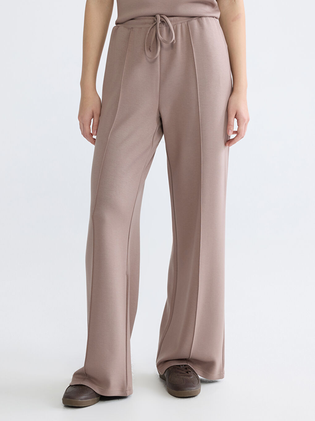 Beli Lastikli Soft Touch Kadın Eşofman Altı-1