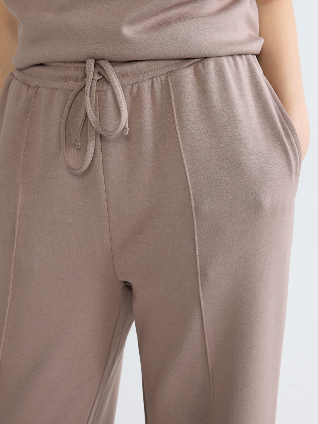 Beli Lastikli Soft Touch Kadın Eşofman Altı-2