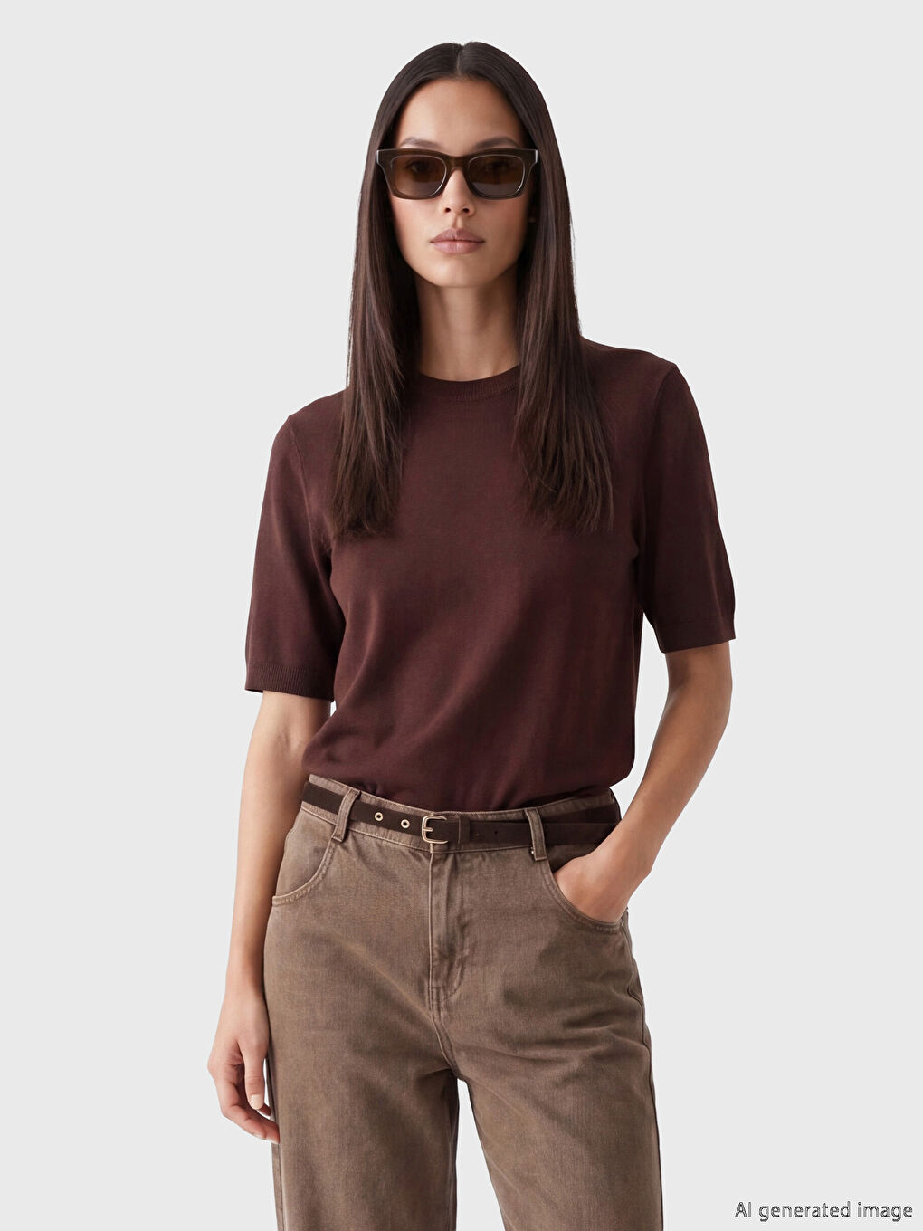 дөңгелек жағалы әйелдер трикотаж жемпірі