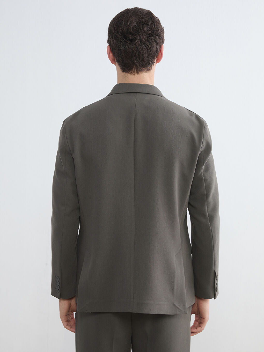 Haki Standart Kalıp Erkek Blazer Ceket-4