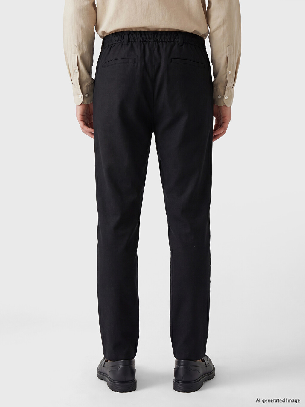 Pleated Linen Blend Men's Trousers-2