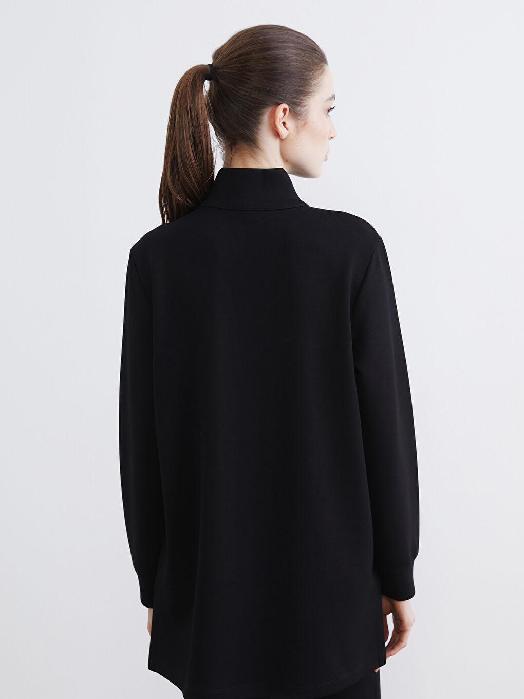 Soft Touch Women's Sweatshirt Tunic with a Stand-Up Collar-3