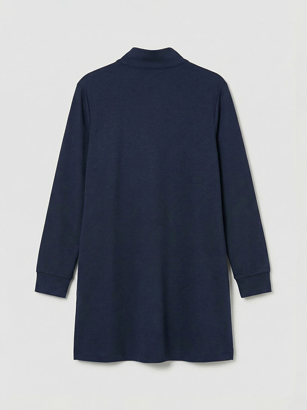 Lacivert Dik Yaka Soft Touch Kadın Sweatshirt Tunik-1