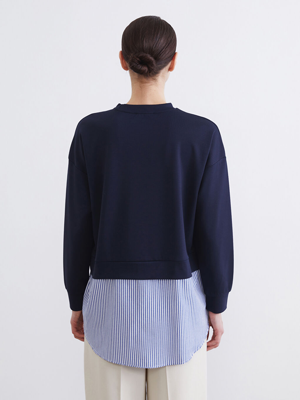 تونيك كنزة رياضية كحلي امرأة-3