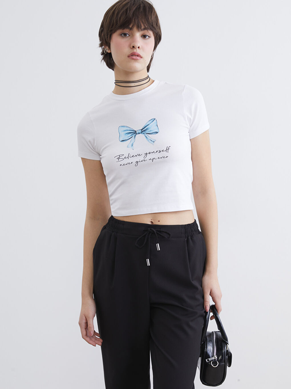 Butterfly Print Women's Crop Top