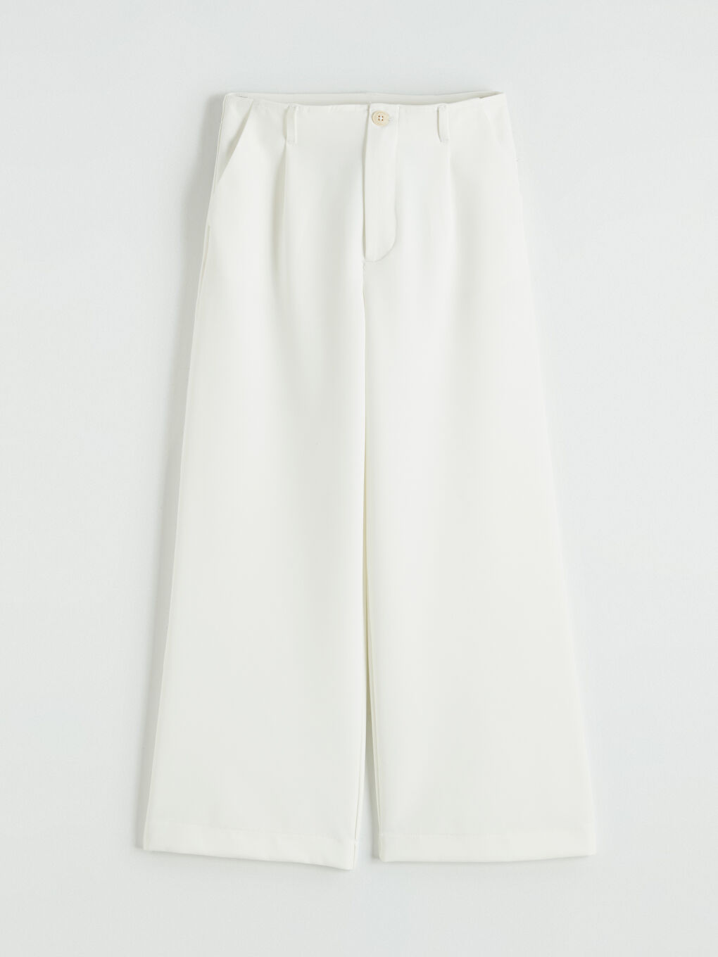 Beyaz Pileli Kız Çocuk Pantolon-1