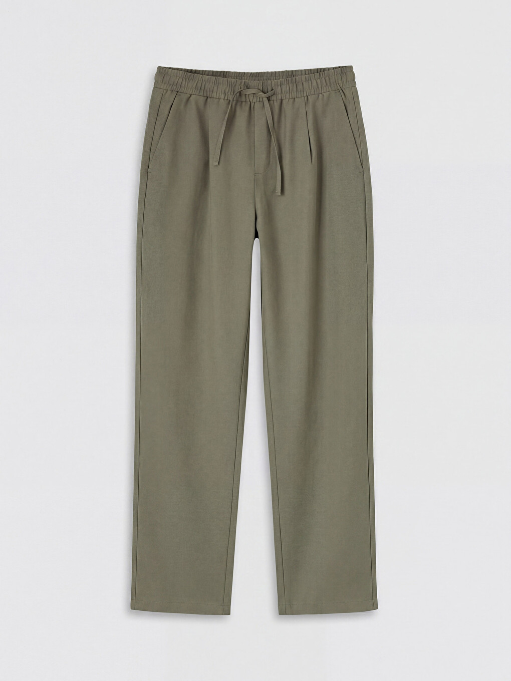 Elastic Waist Pleated Men's Trousers-4