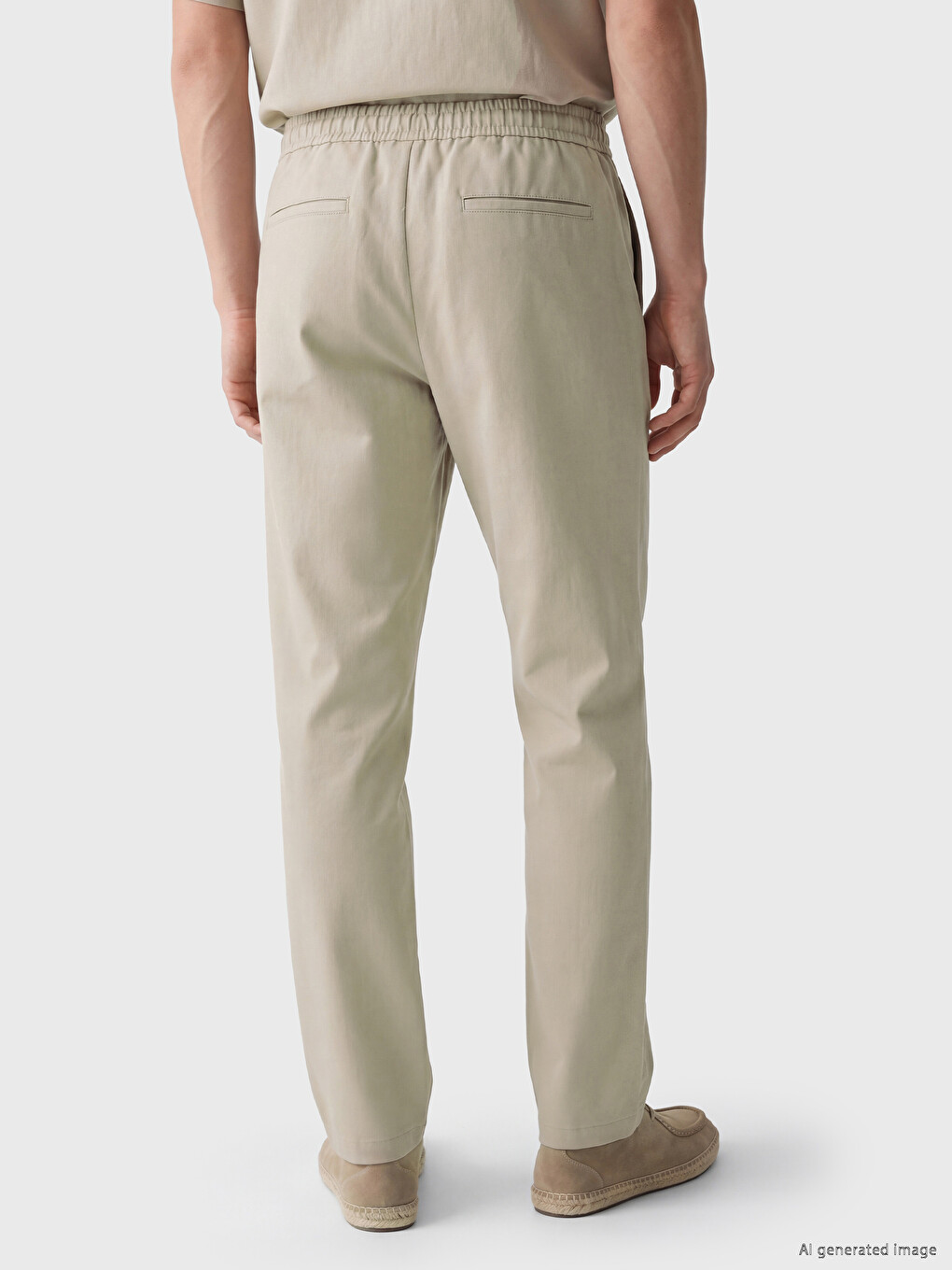 Elastic Waist Pleated Men's Trousers-3