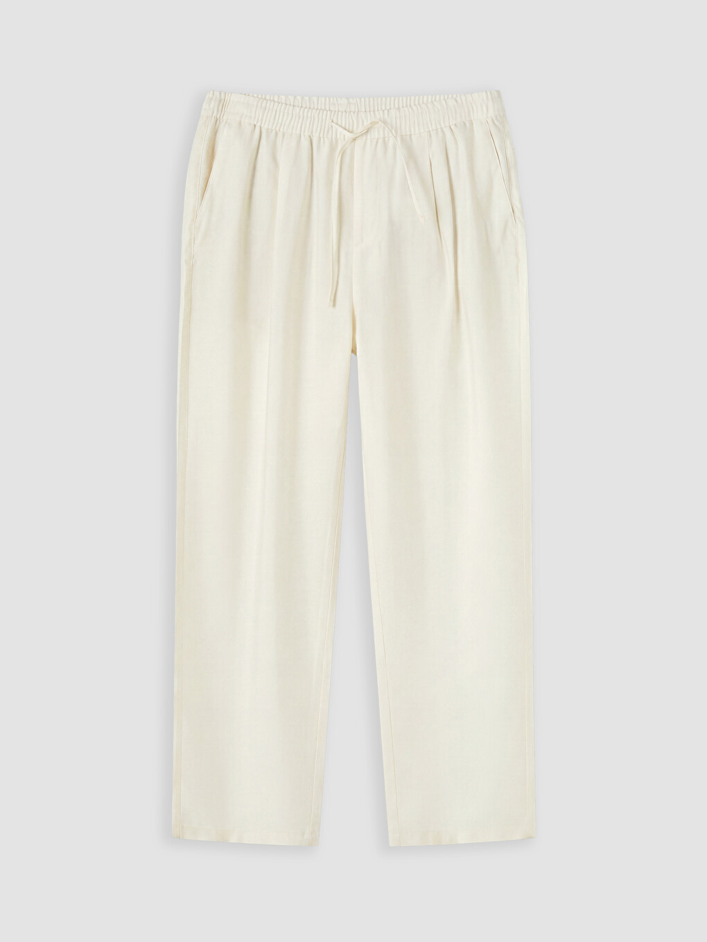 Bej Regular Fit Erkek Pileli Pantolon