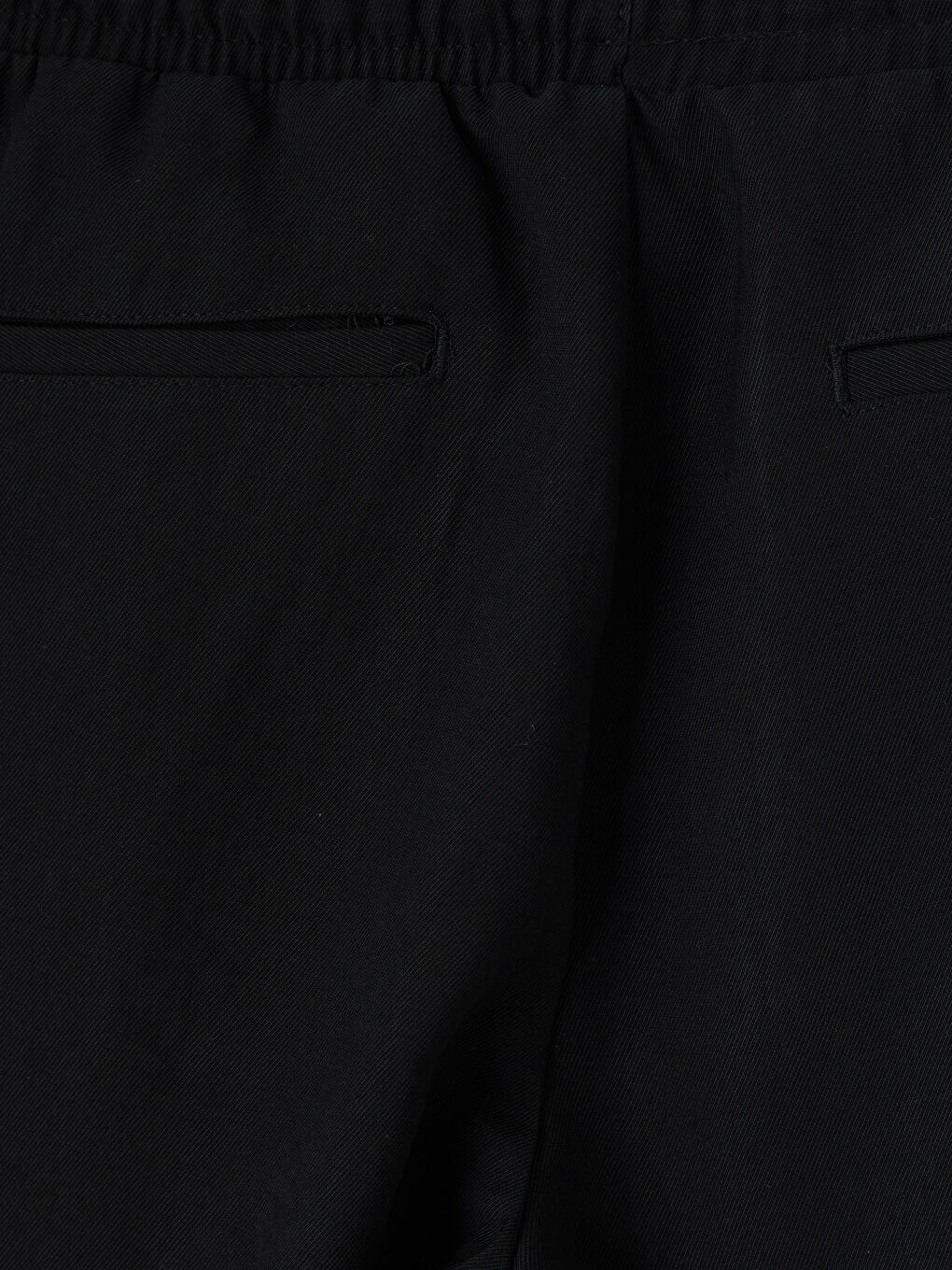 Siyah Standart Kalıp Beli Lastikli Bağcıklı Erkek Pantolon-5
