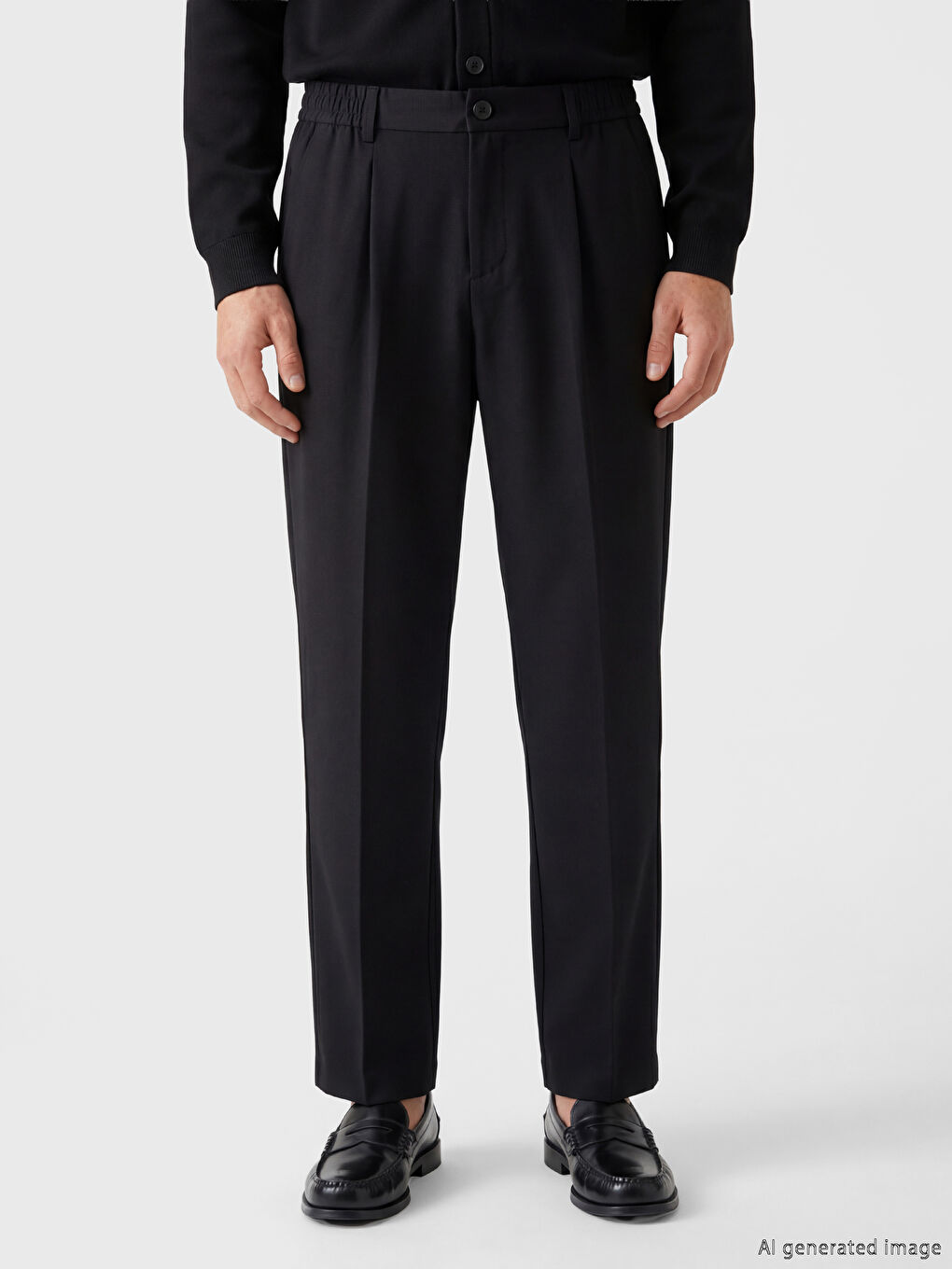 Rahat Kalıp Erkek Pileli Pantolon-1