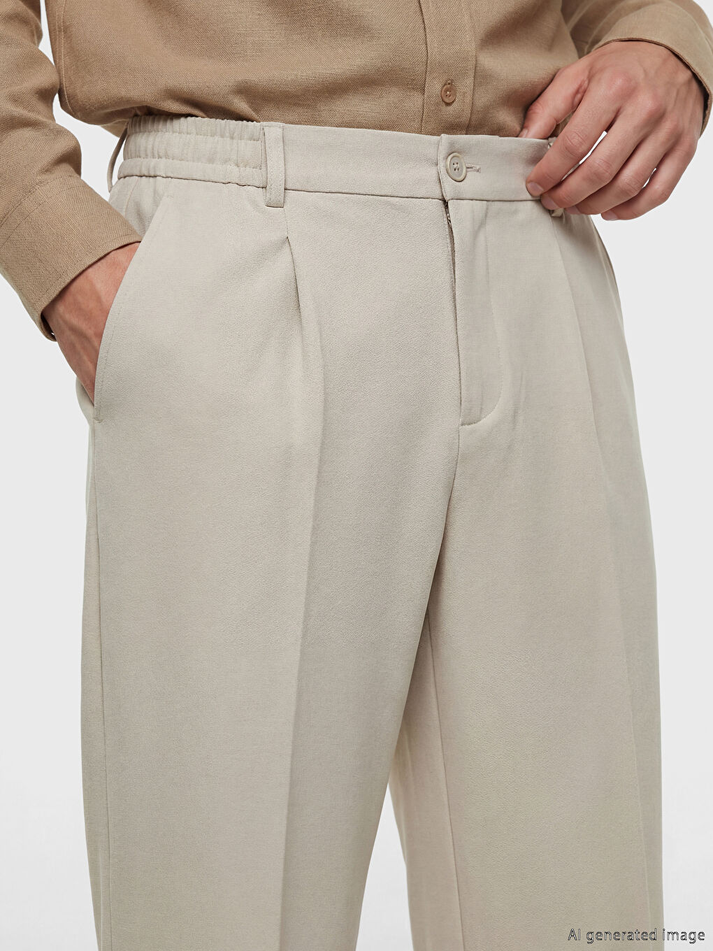 Παντελόνι Χαλαρής Εφαρμογής για Άνδρες με Πιέτες-2