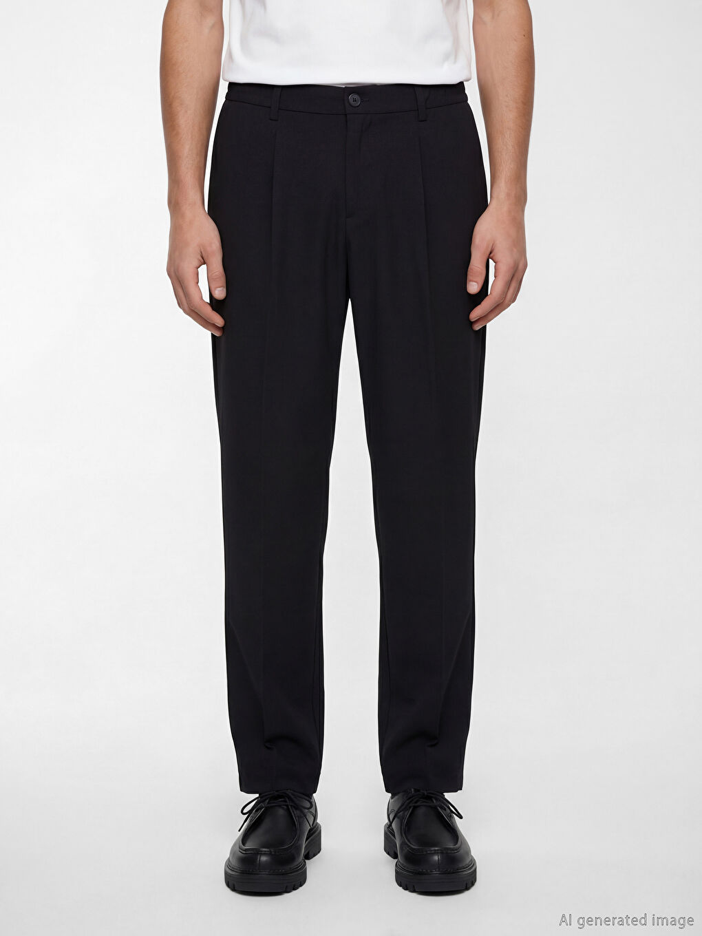 Muške svečane pantalone opuštenog kroja sa faltama-1