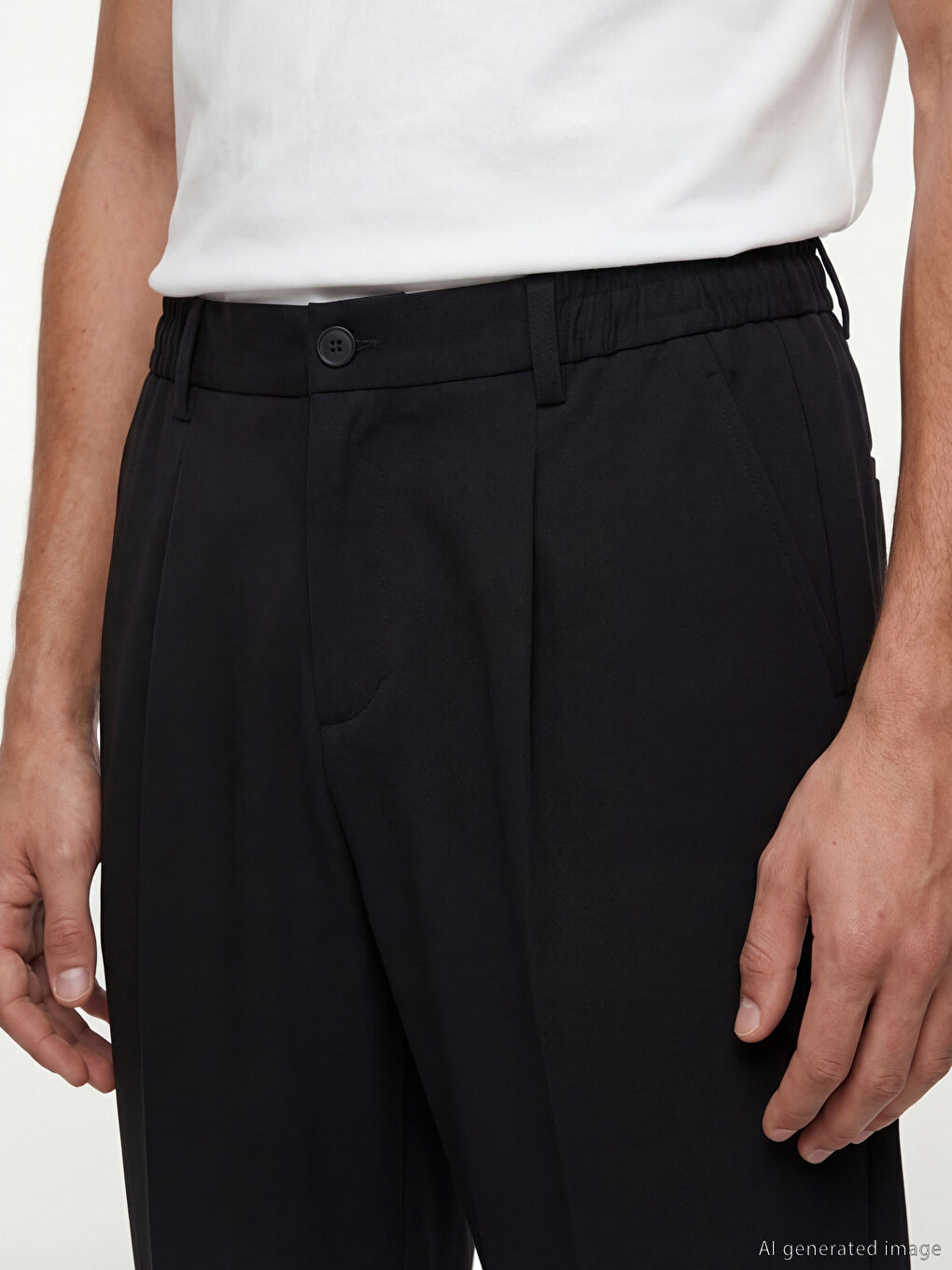 Muške svečane pantalone opuštenog kroja sa faltama-2