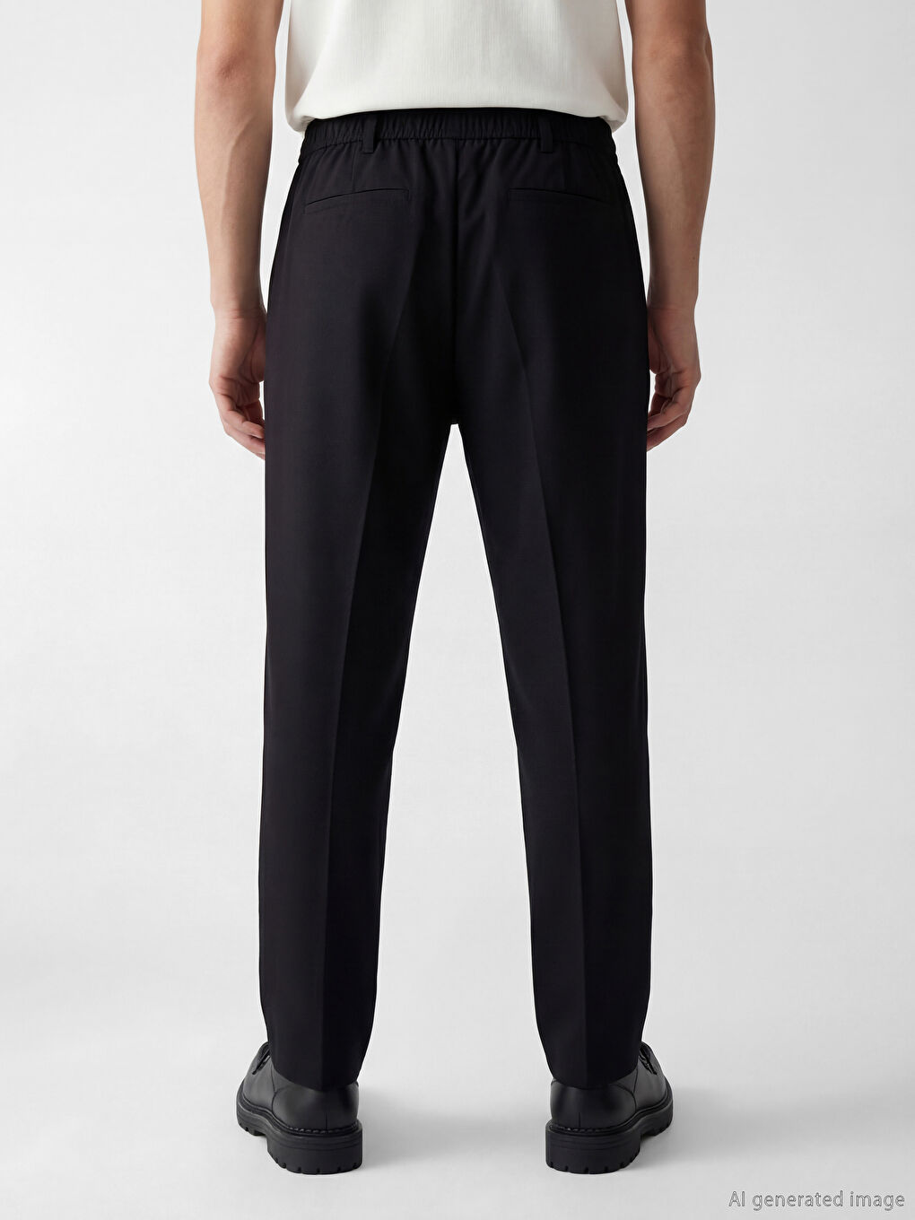 Muške svečane pantalone opuštenog kroja sa faltama-3