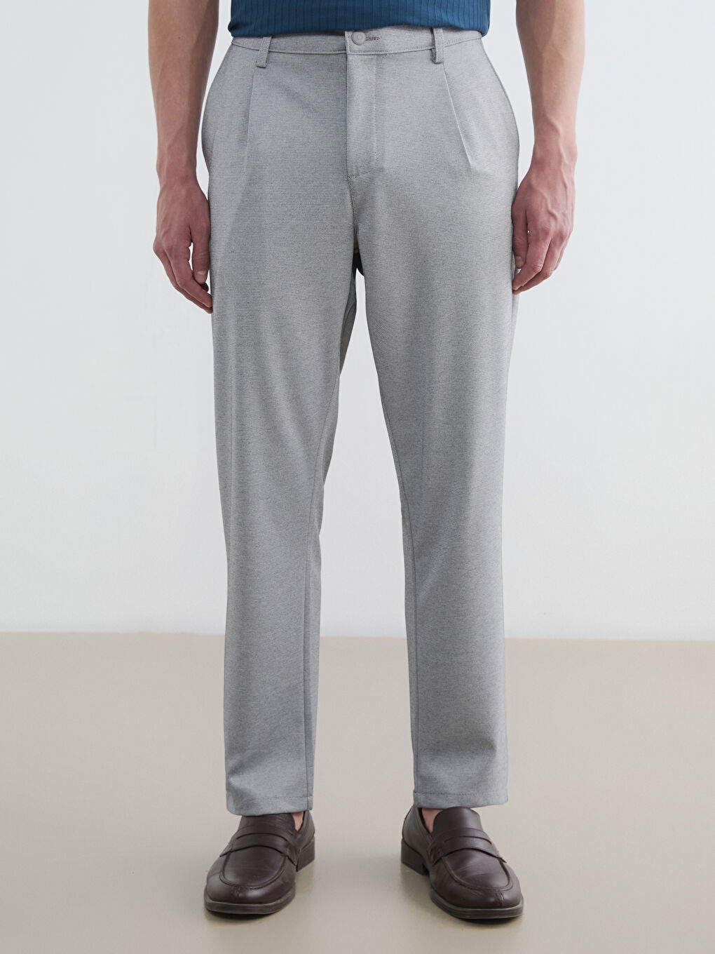 Slim Fit Pleated Men's Trousers-1
